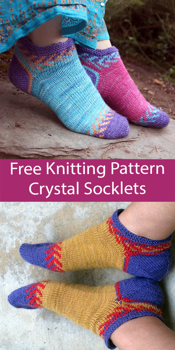 Free Ankle Socks Knitting Pattern Crystal Socklet