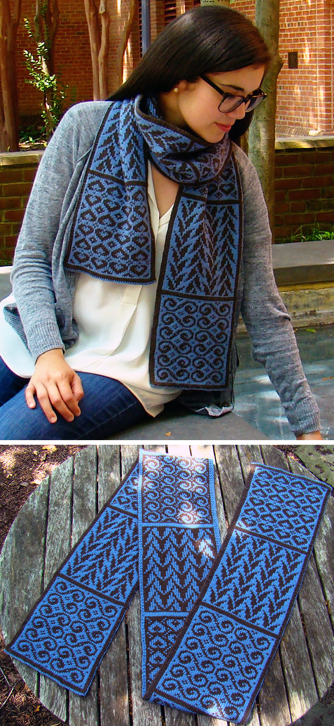 Free Knitting Pattern for Crystalline Symmetry Sampler Scarf