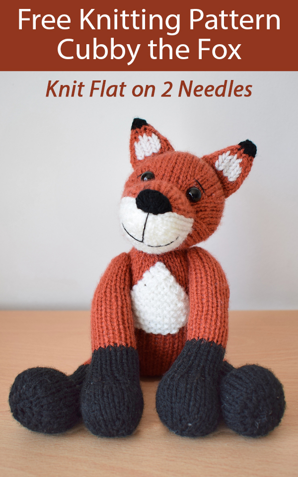 Free Knitting Pattern for Cubby the Fox Toy