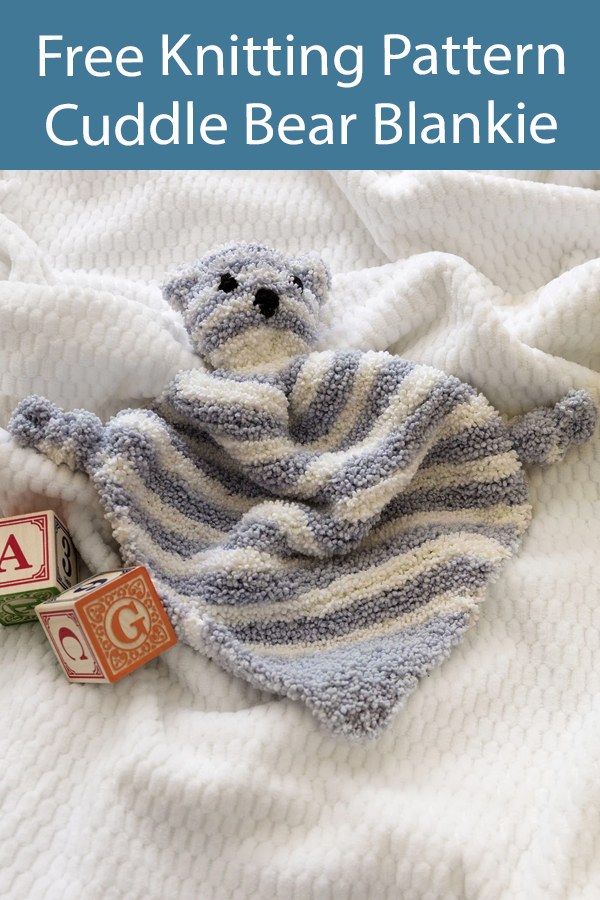 Free Baby Lovey Knitting Pattern Cuddle Bear Blankie