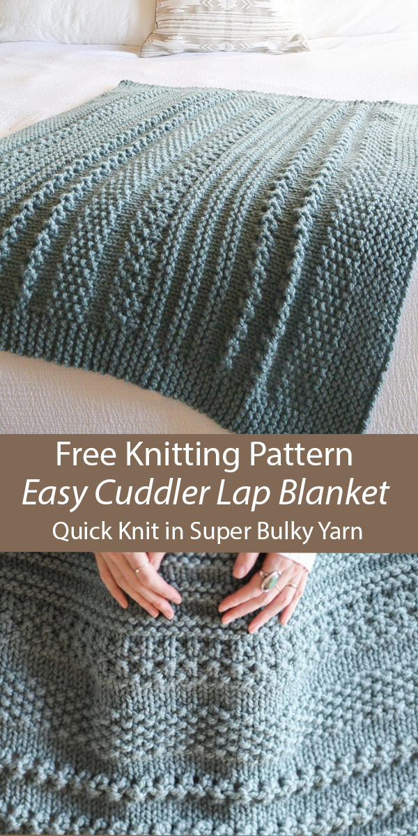 Free Knitting for Easy Cuddler Throw Blanket in 2 Sizes