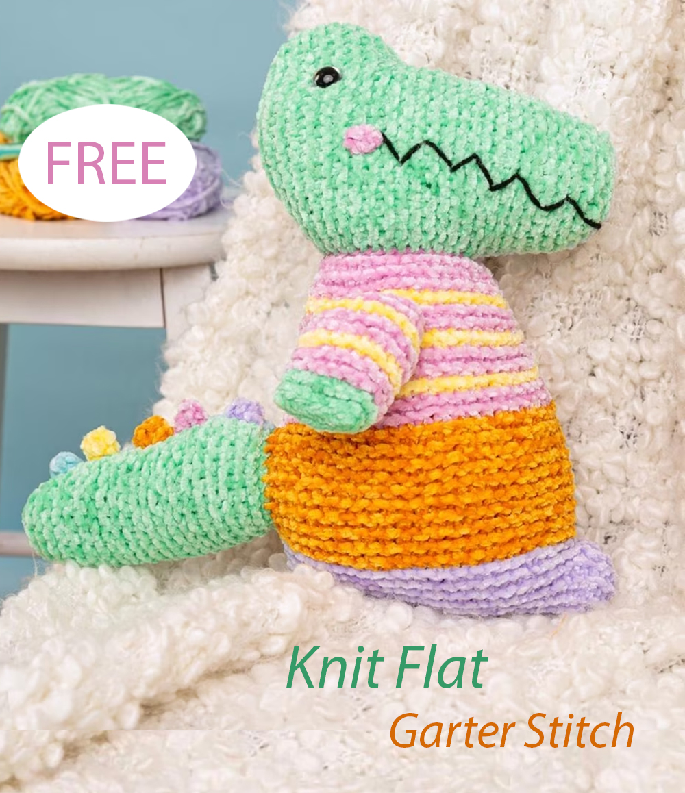 Cuddles the Crocodile Reptile Free Knitting Pattern