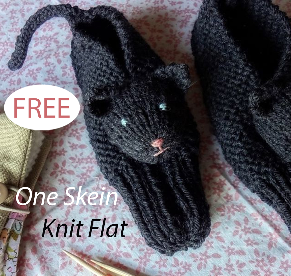 Free Cuddliest Kitty Slippers Knitting Pattern