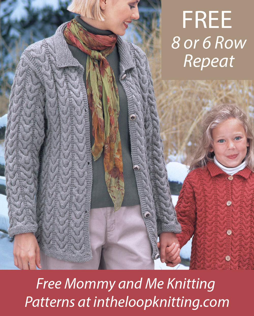 Free Cuddly Cables Cardigan Knitting Pattern in Child and Adult Sizes