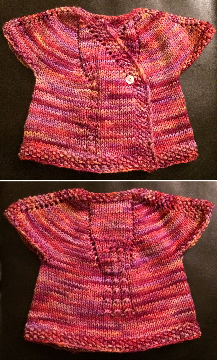 Free Knitting Pattern for Cuddly Baby Wrap Sweater