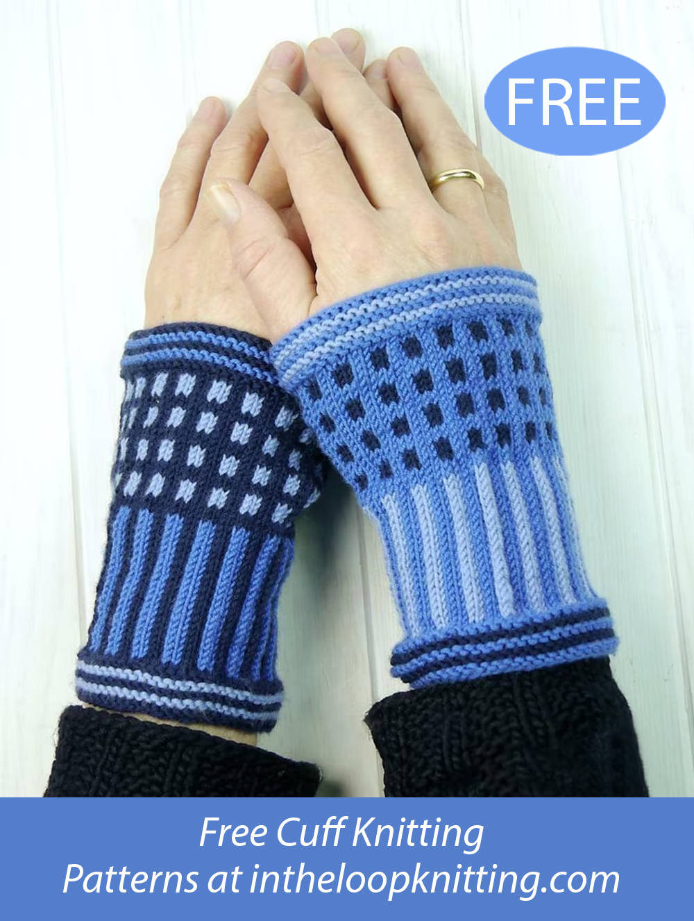 Free Striped Cuffs Knitting Pattern