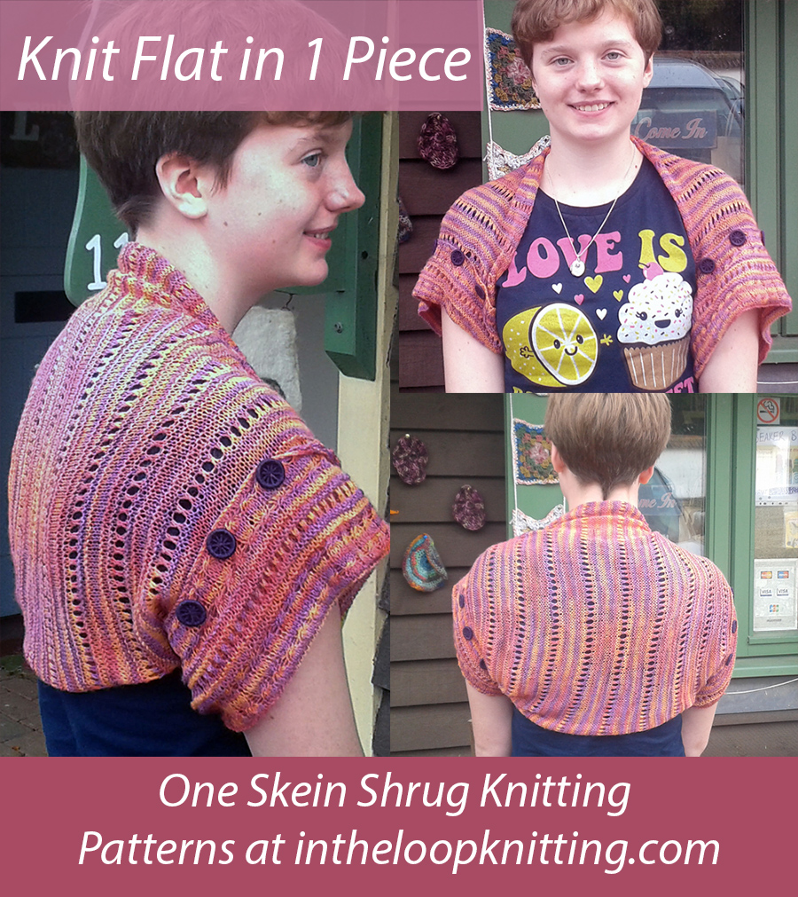 One Skein Cuff's Shrug Knit Flat Knitting Pattern