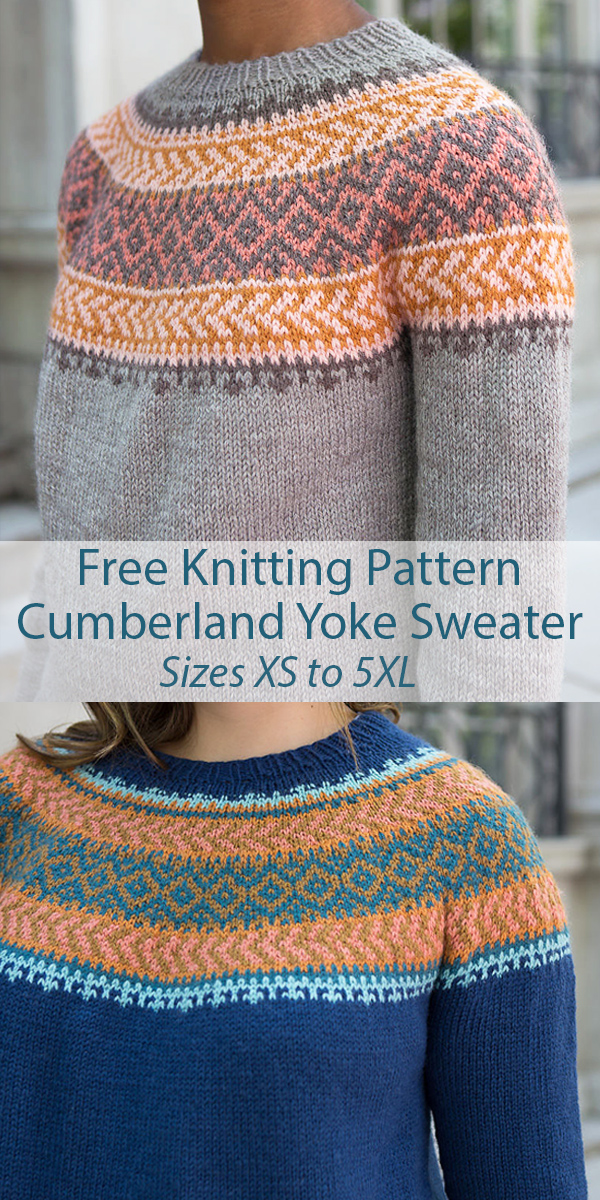 Free Knitting Pattern for Cumberland Yoke Sweater