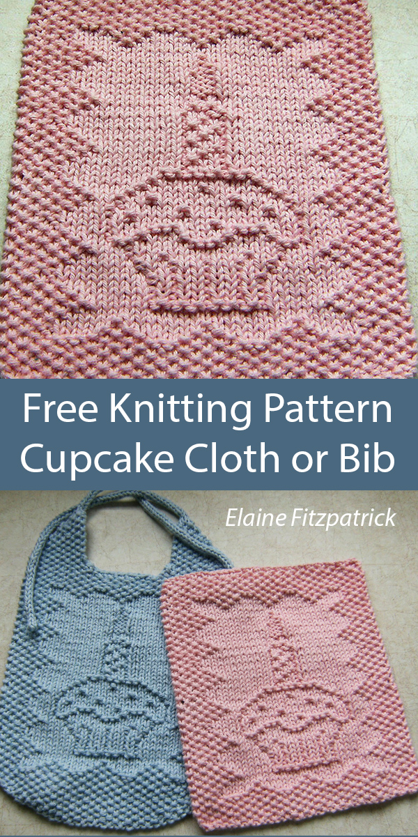 Birthday Cupcake Cloth or Bib Free Knitting Pattern Hydra Lamp