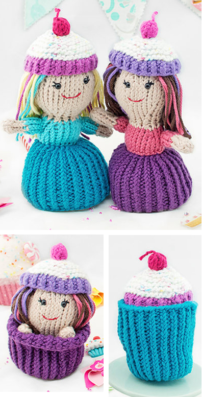 Knitting Pattern for Cupcake Dolls
