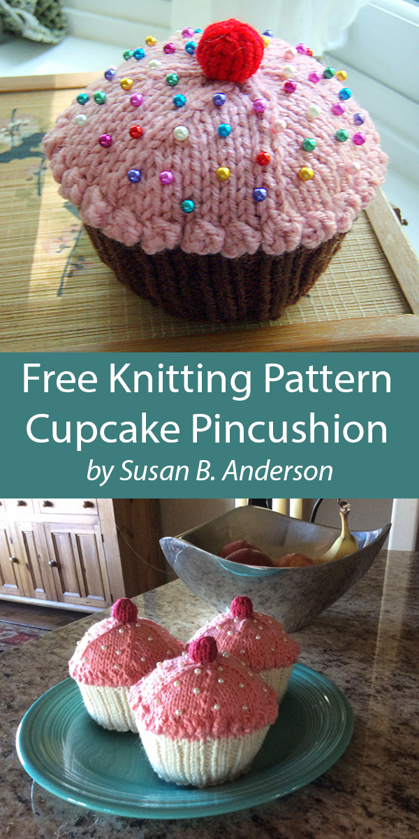 Cupcake Pincushion Free Knitting Pattern Toy