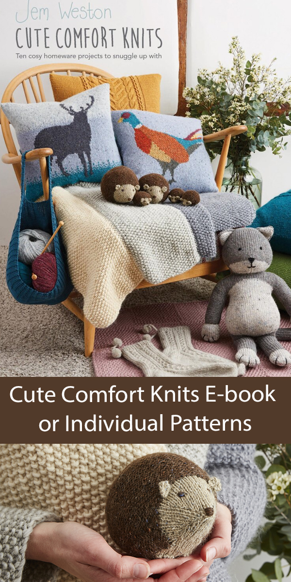 Knitting Pattern Cute Comfort Knits Blanket, Cat, Hedgehog