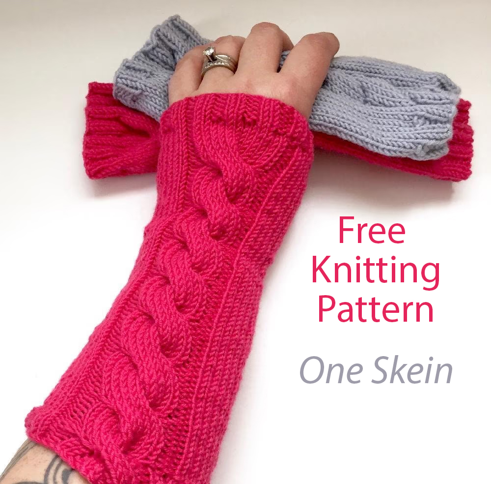 Free One Skein Cwtchy Cable Armwarmers Knitting Pattern