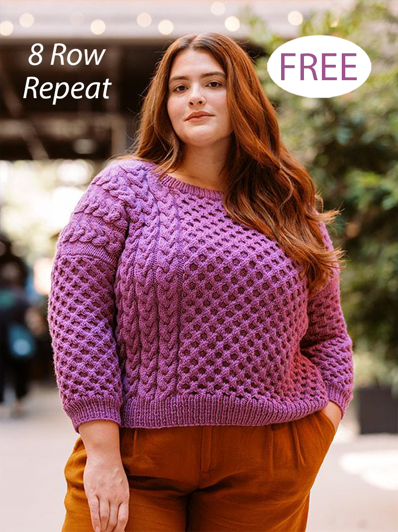 Free Knitting Pattern for Cybil Cabled Pullover