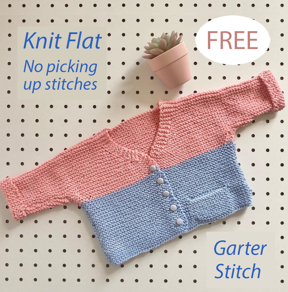 Baby Cardigan With Pocket Free Knitting Pattern