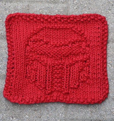 Free Knitting Pattern for Cylon Washcloth