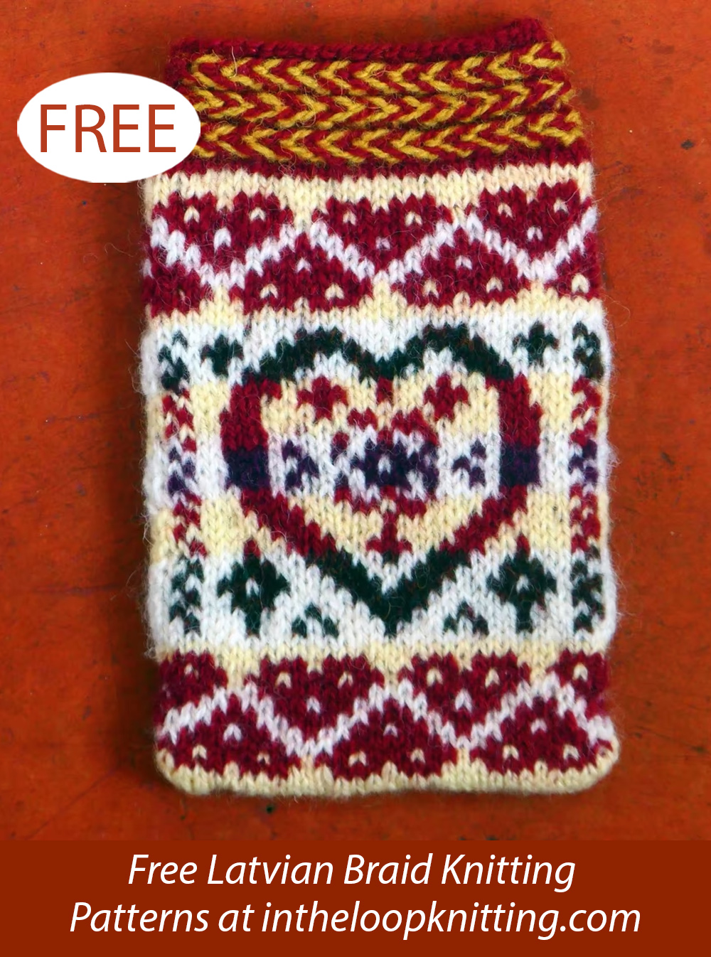 Heart Pouch Free Knitting Pattern