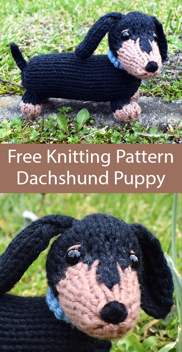 Free Knitting Pattern for Dachshund Puppy by Amanda Berry