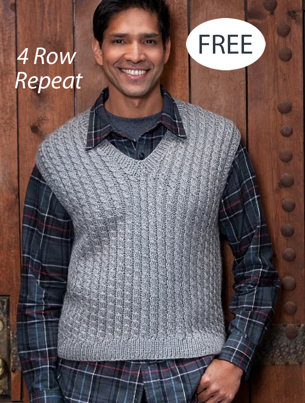 Free Vest Knitting Pattern Dad's Cabled Vest  Men's Vest