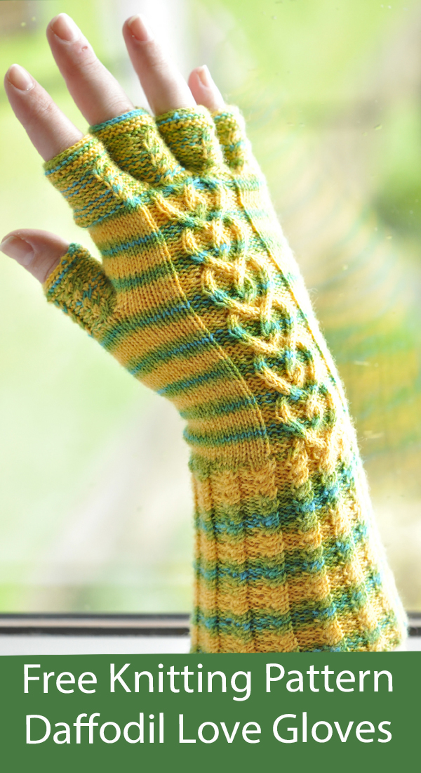 Free Fingerless Mitts Knitting Pattern Daffodil Love Gloves