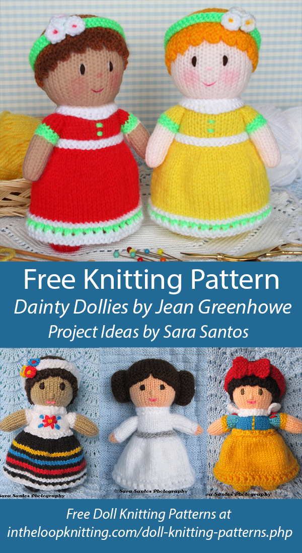 Free Doll Knitting Pattern Dainty Dollies by Jean Greenhowe