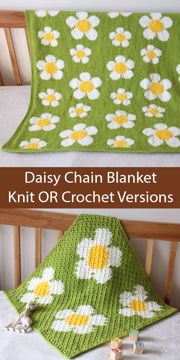 Daisy Chain Blanket Knitting or Crochet Pattern