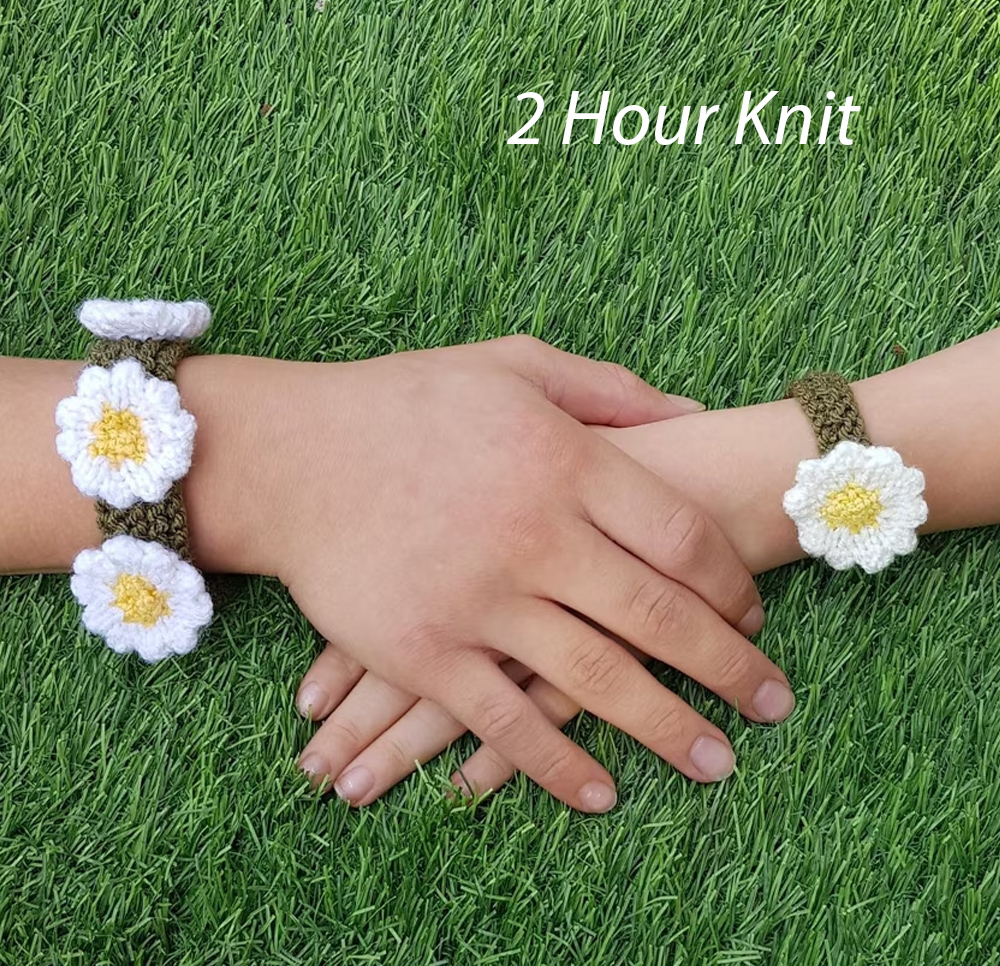 Knitting Pattern Daisy Chain Bracelet