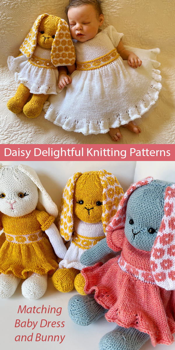Daisy Delightful Baby Dress and Bunny Knitting Pattern