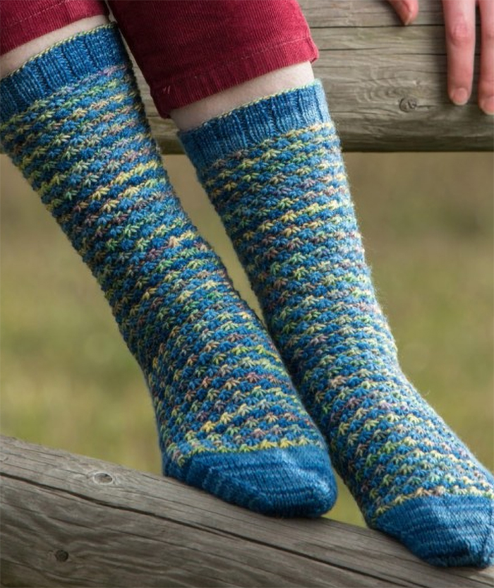 Knitting Pattern for Daisy Field Socks