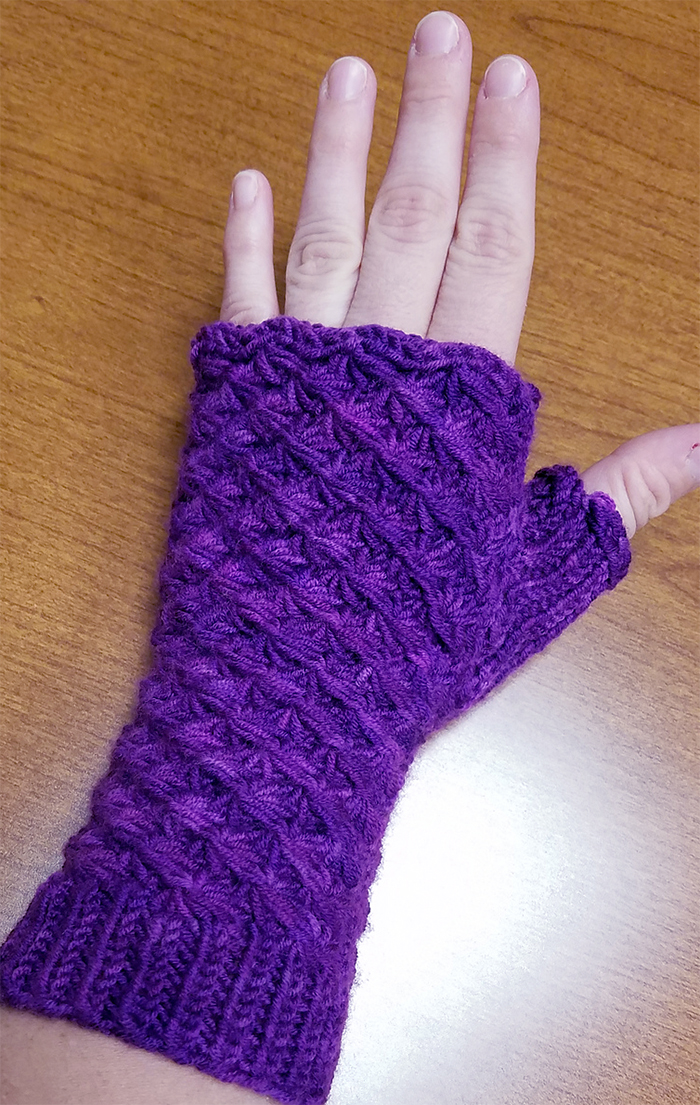 Free Knitting Pattern for Daisy Fingerless Mitts