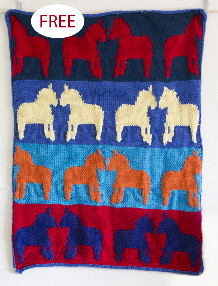 Dala Horse Blanket Knitting Pattern