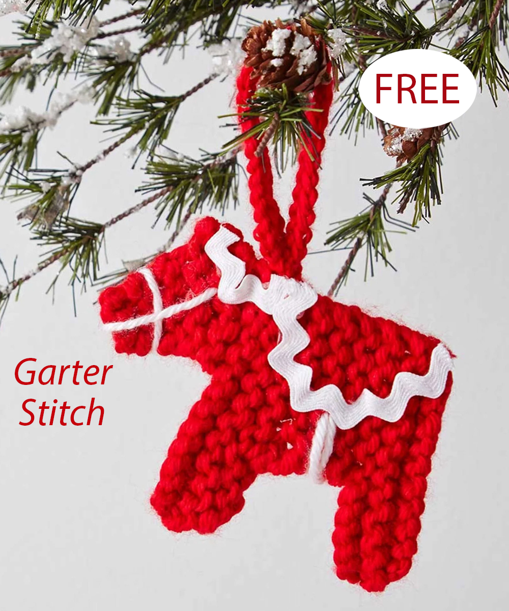 Free Dala Horse Ornament knitting patterns