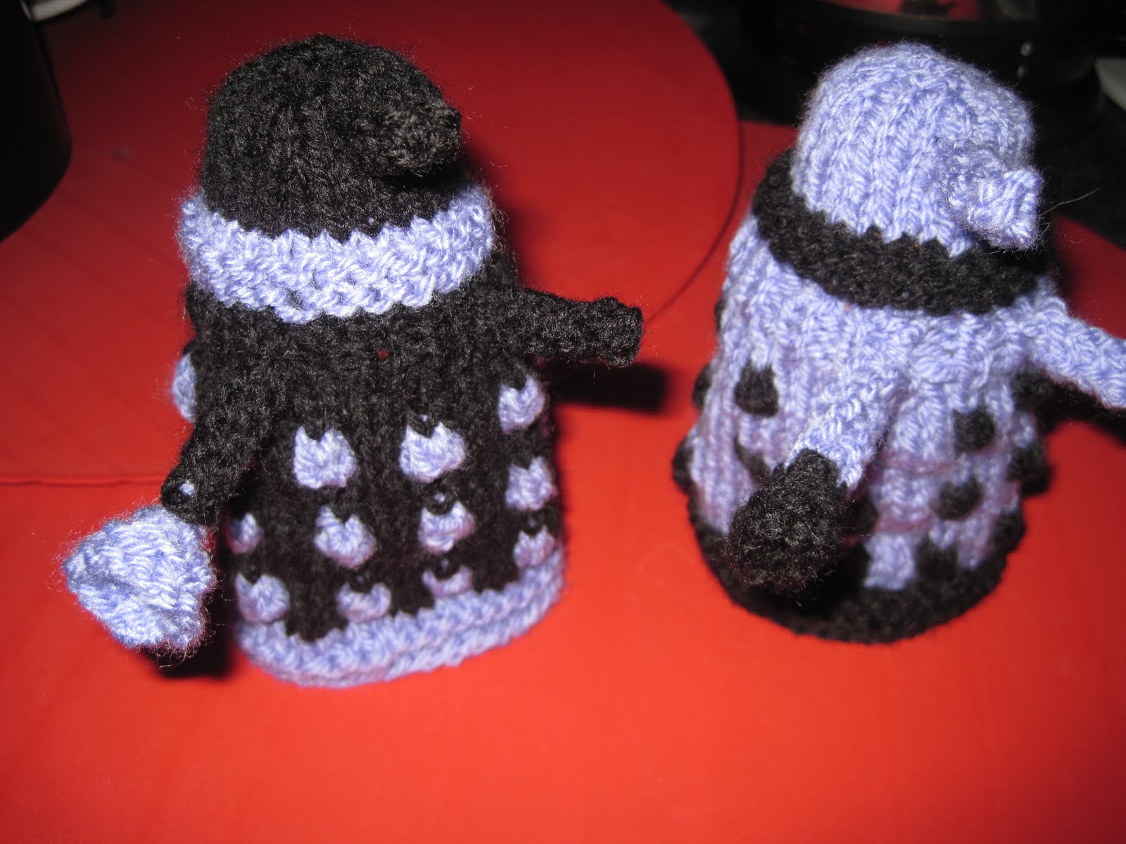 Free Knitting Pattern for Dalek Egg Cozies