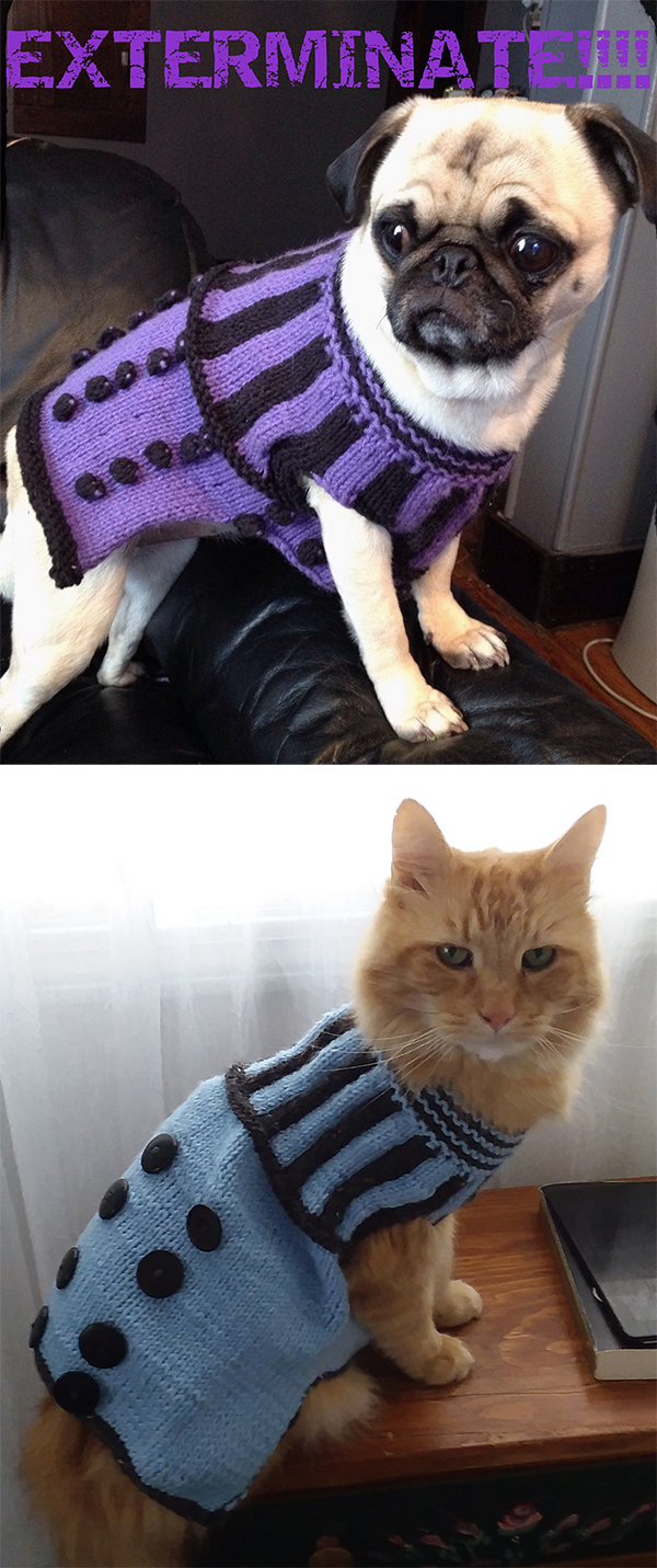 Free Knitting Pattern for Dalek Pet Sweater