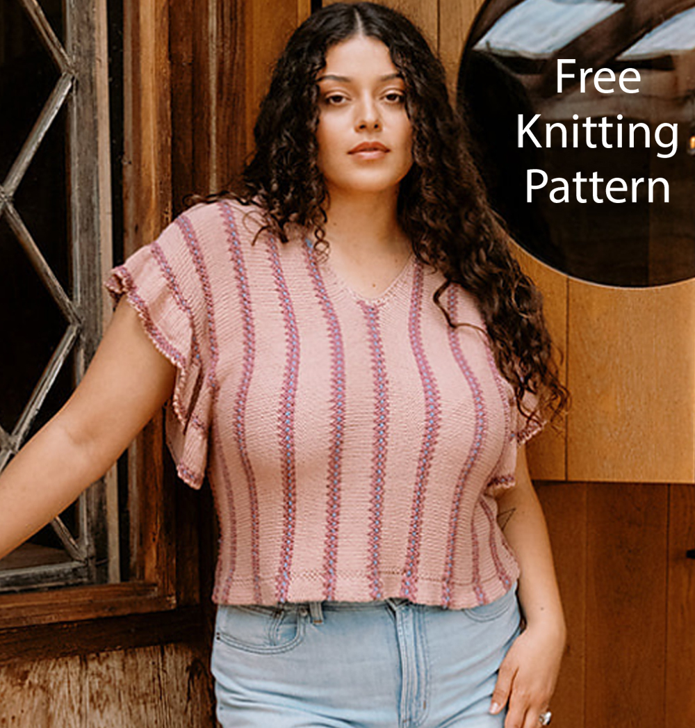 Free Ruffle Sleeved Top Knitting Pattern