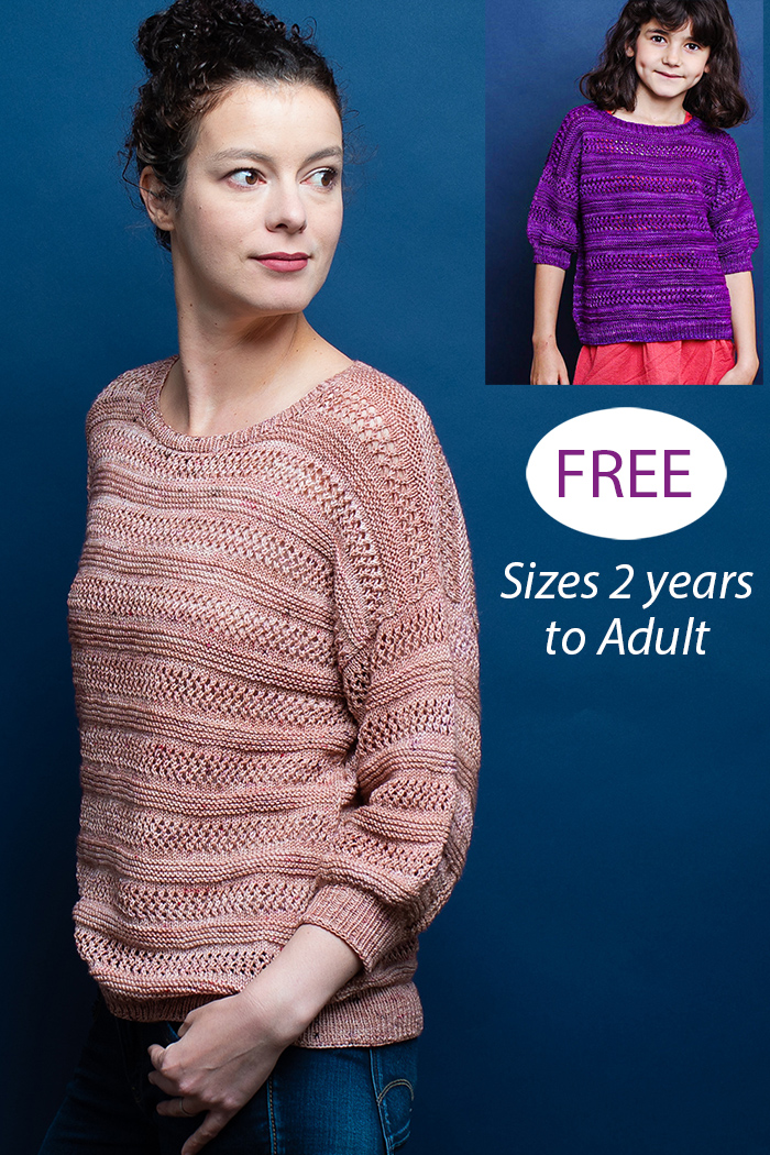 Free Damask Pullover Knitting Pattern Family Size Sweater