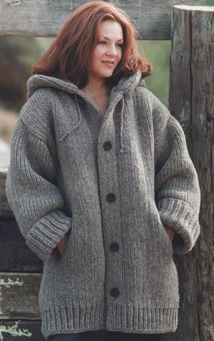 Danbury Hooded Sweater Jacket Free Knitting Pattern