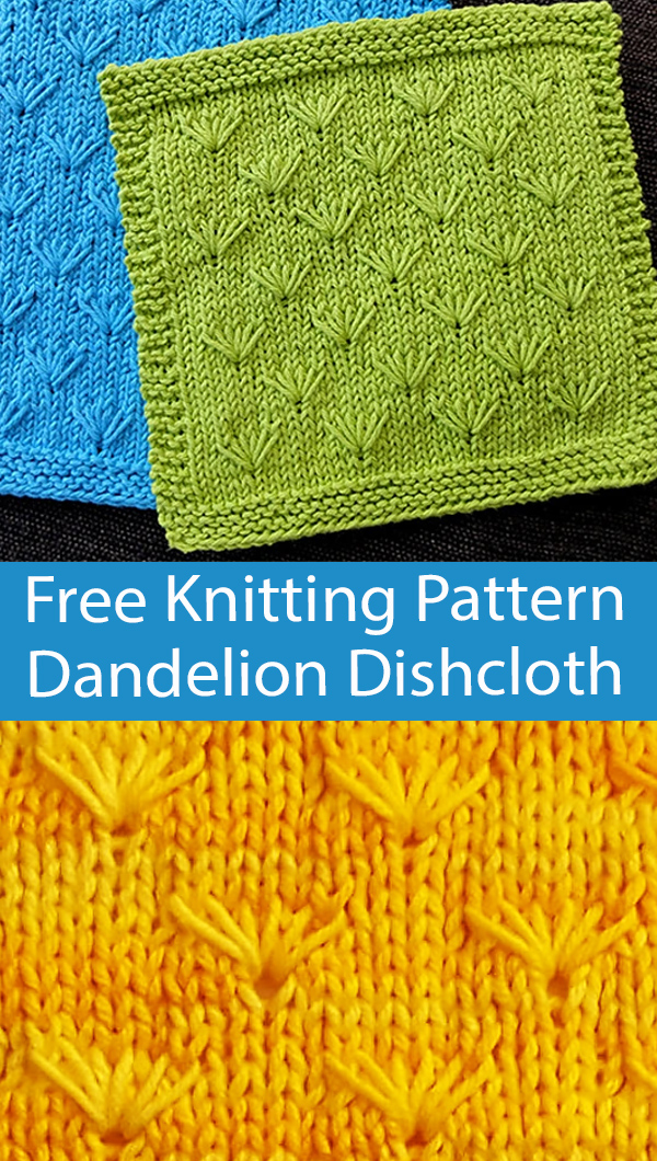 Free Dandelion Dishcloth Knitting Pattern