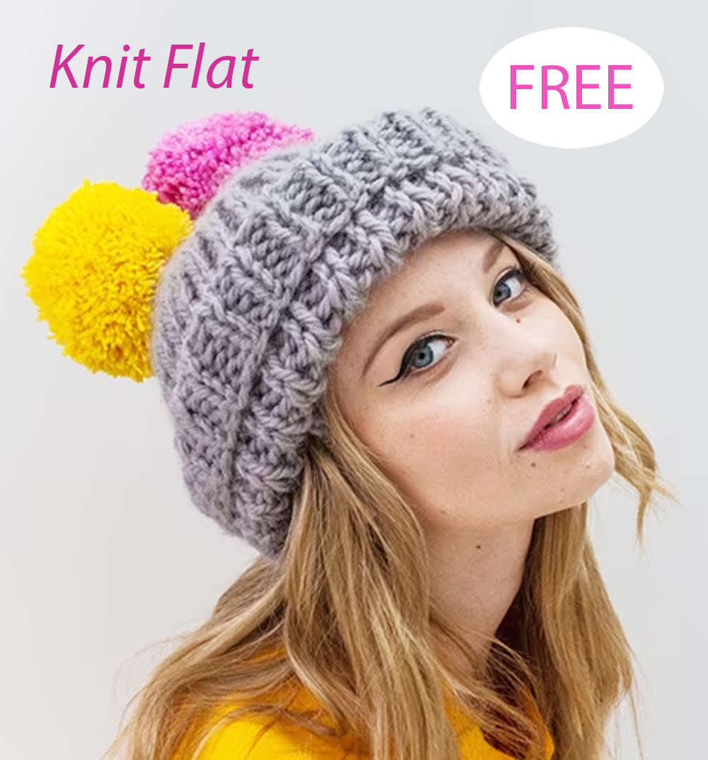 Free Knitting Pattern Dandelion Hat Knit Hat Knit Flat