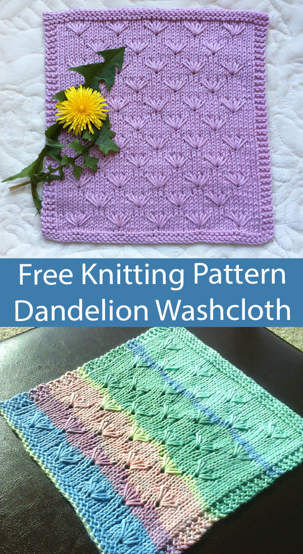 Free Dishcloth Knitting Pattern Dandelion Washcloth