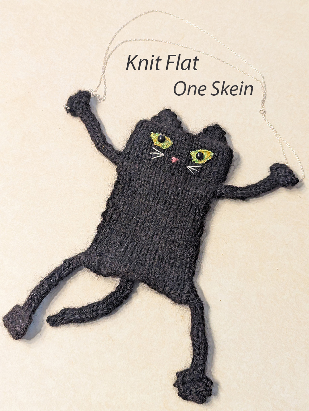 Free Dangling Kitty Trinket Pouch Cat  Knitting Pattern