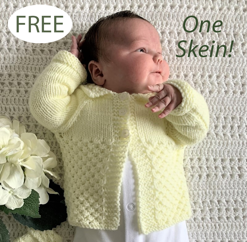 Free One Skein Danika Baby Jacket Knitting Pattern 
