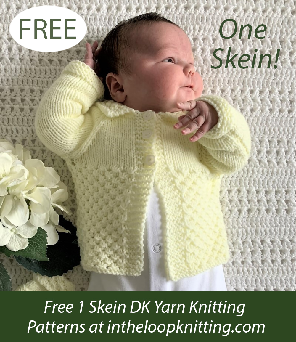 Free One Skein Danika Baby Jacket Knitting Pattern 