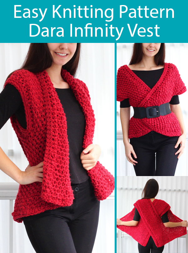 Knitting Pattern for Easy Dara Infinity Vest