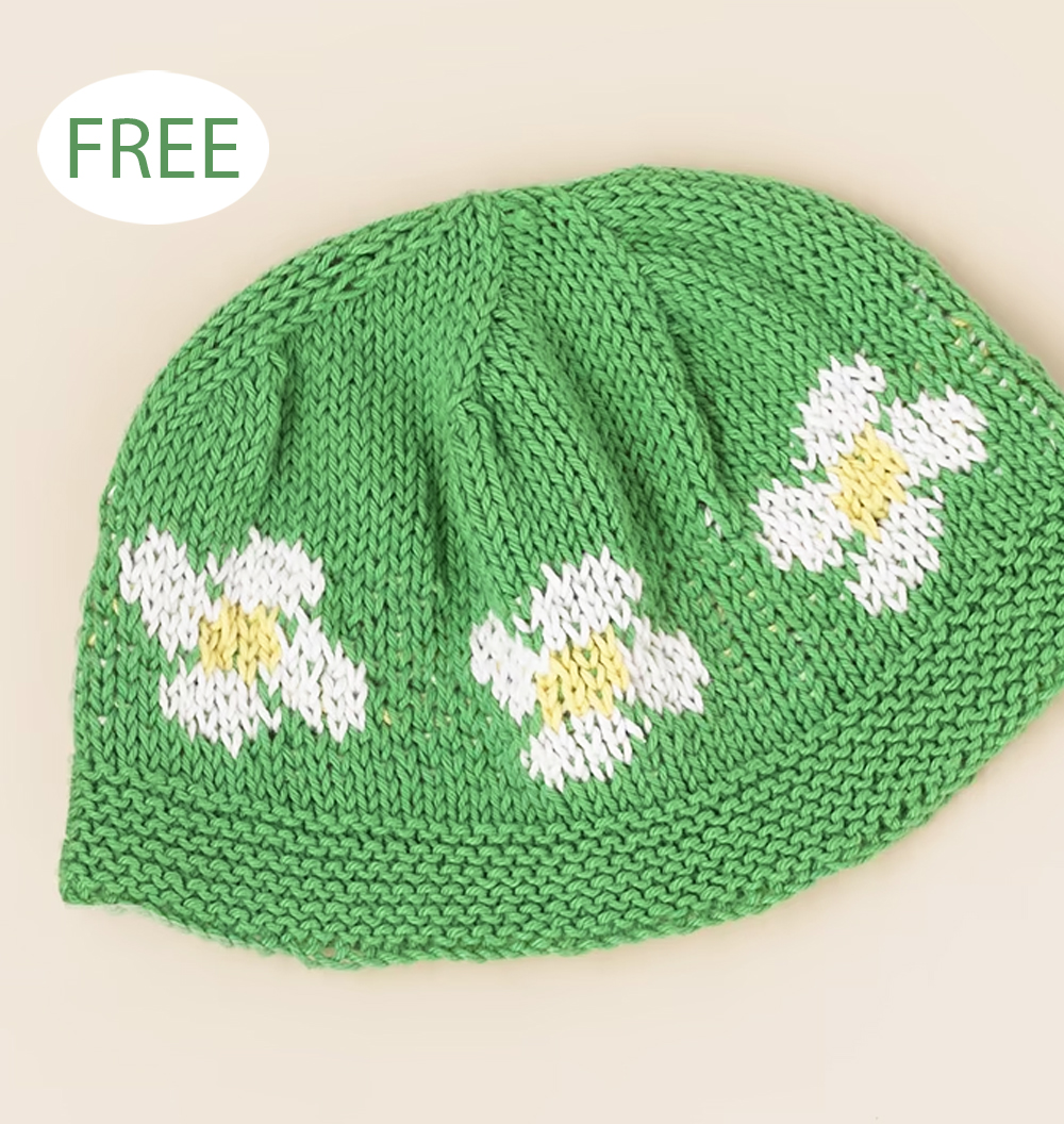 Free knitting pattern Darling Daisy Hat knitting patterns
