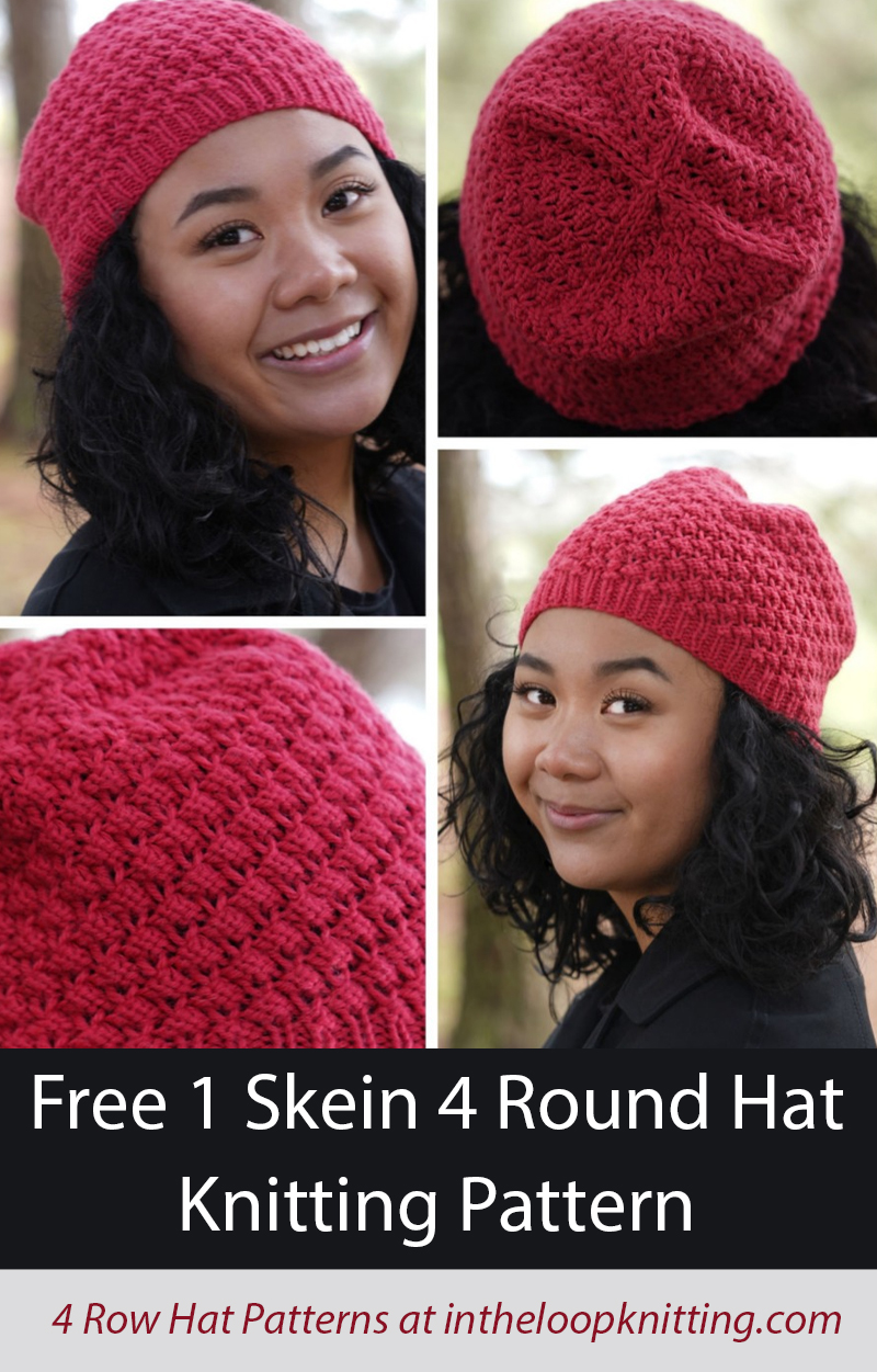 Free Hat Knitting Pattern Darn That Dream Hat 1 Skein 4 Row Repeat