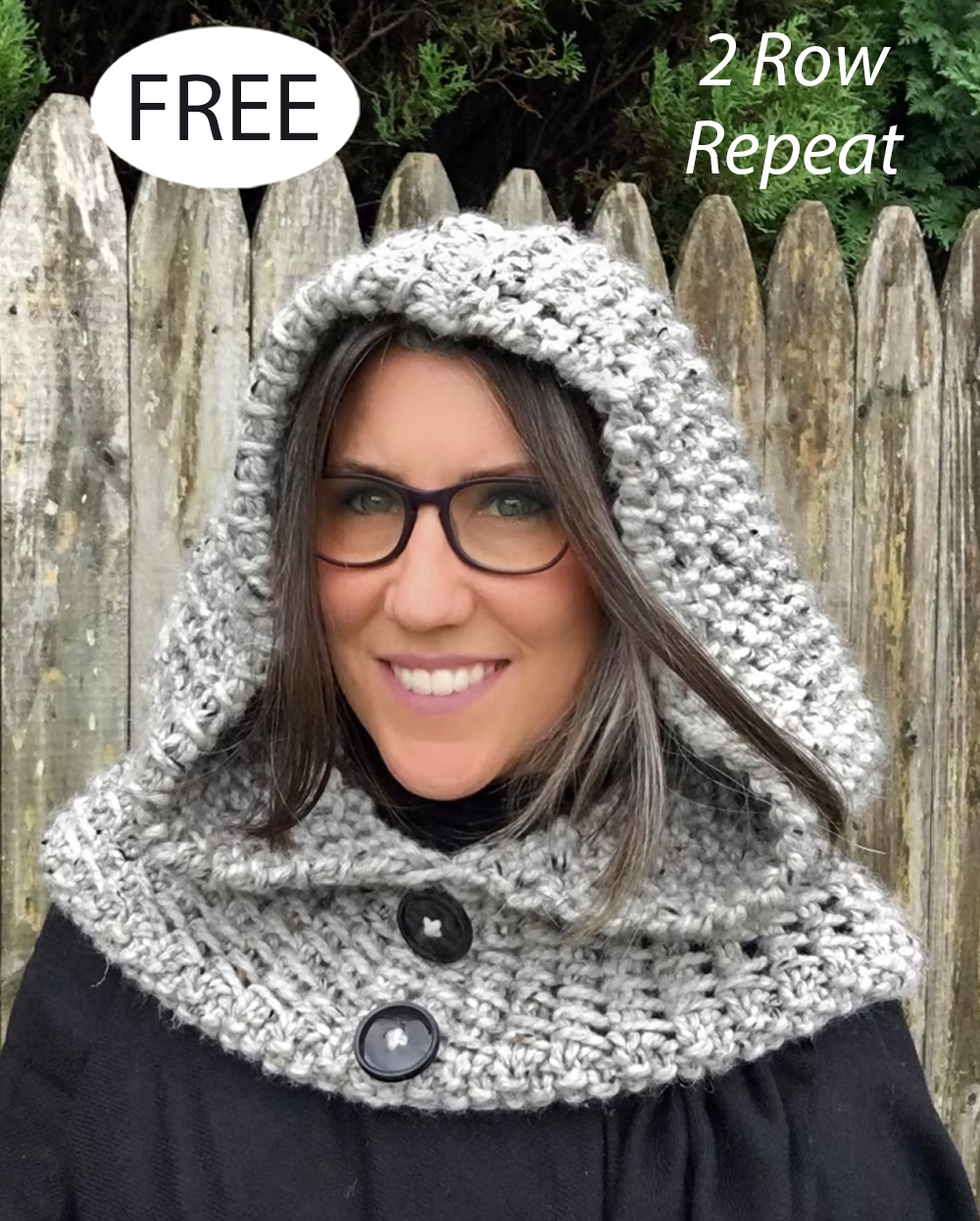 Free Cowl Knitting Pattern for 2 Row Repeat Dawn Hooded Cowl