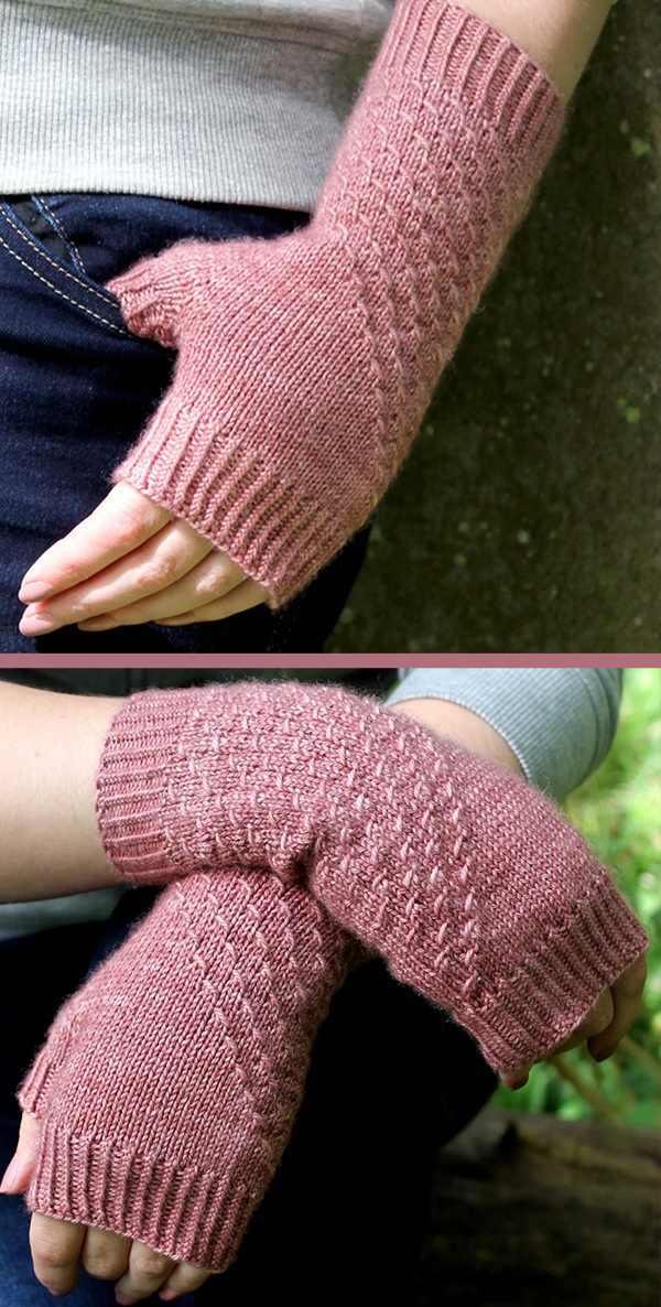 Fingerless Mitts Knitting Pattern Dealas Textured Mitts