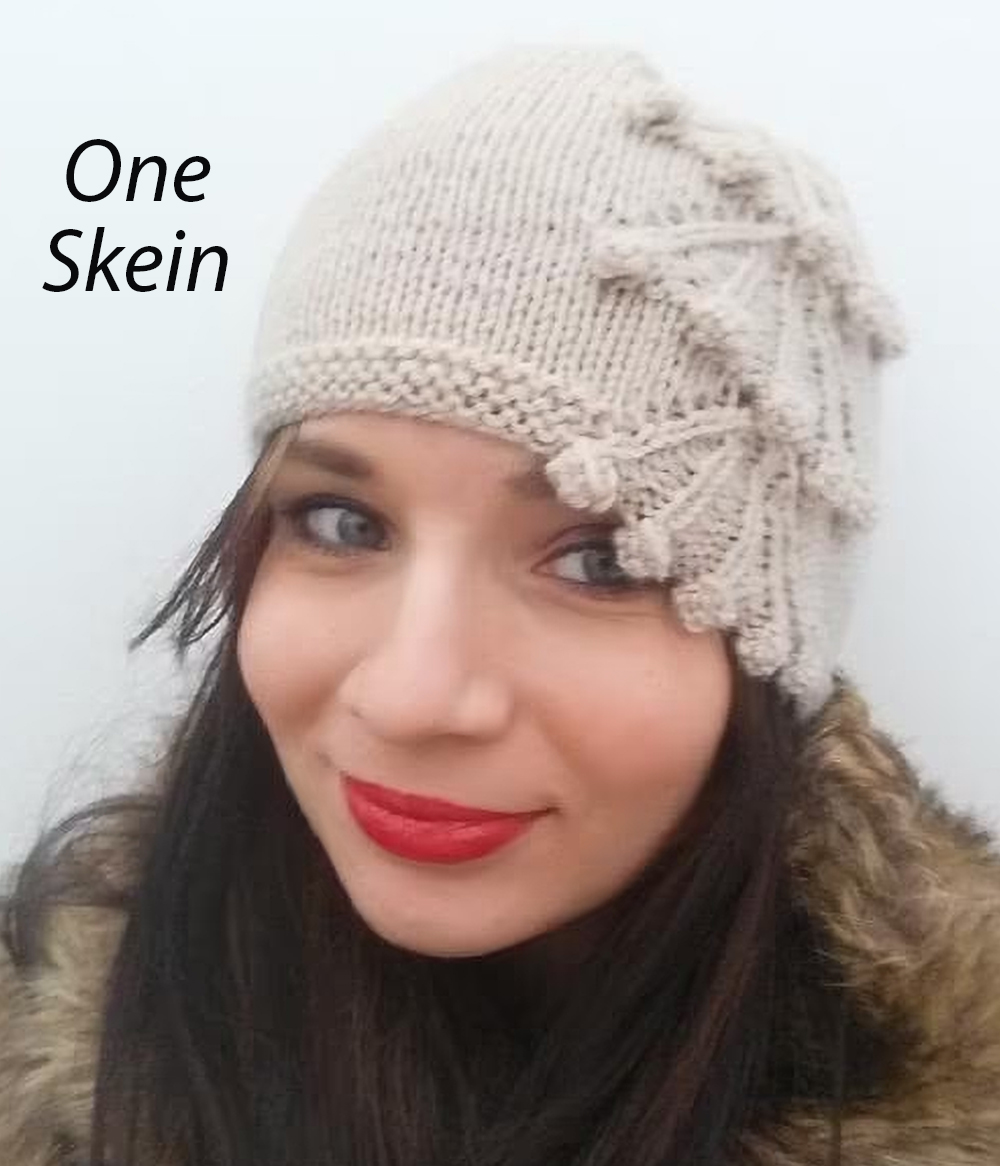 Knitting Pattern for Decorated Hat