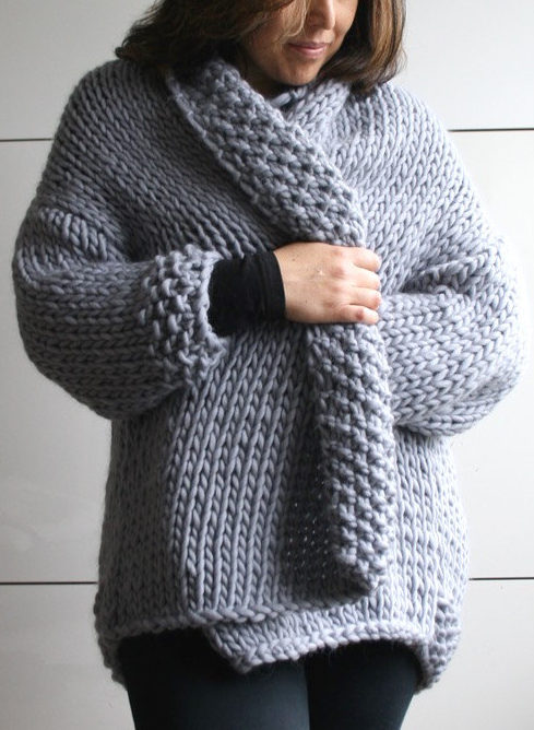 Knitting Pattern for Easy Sweater Coat